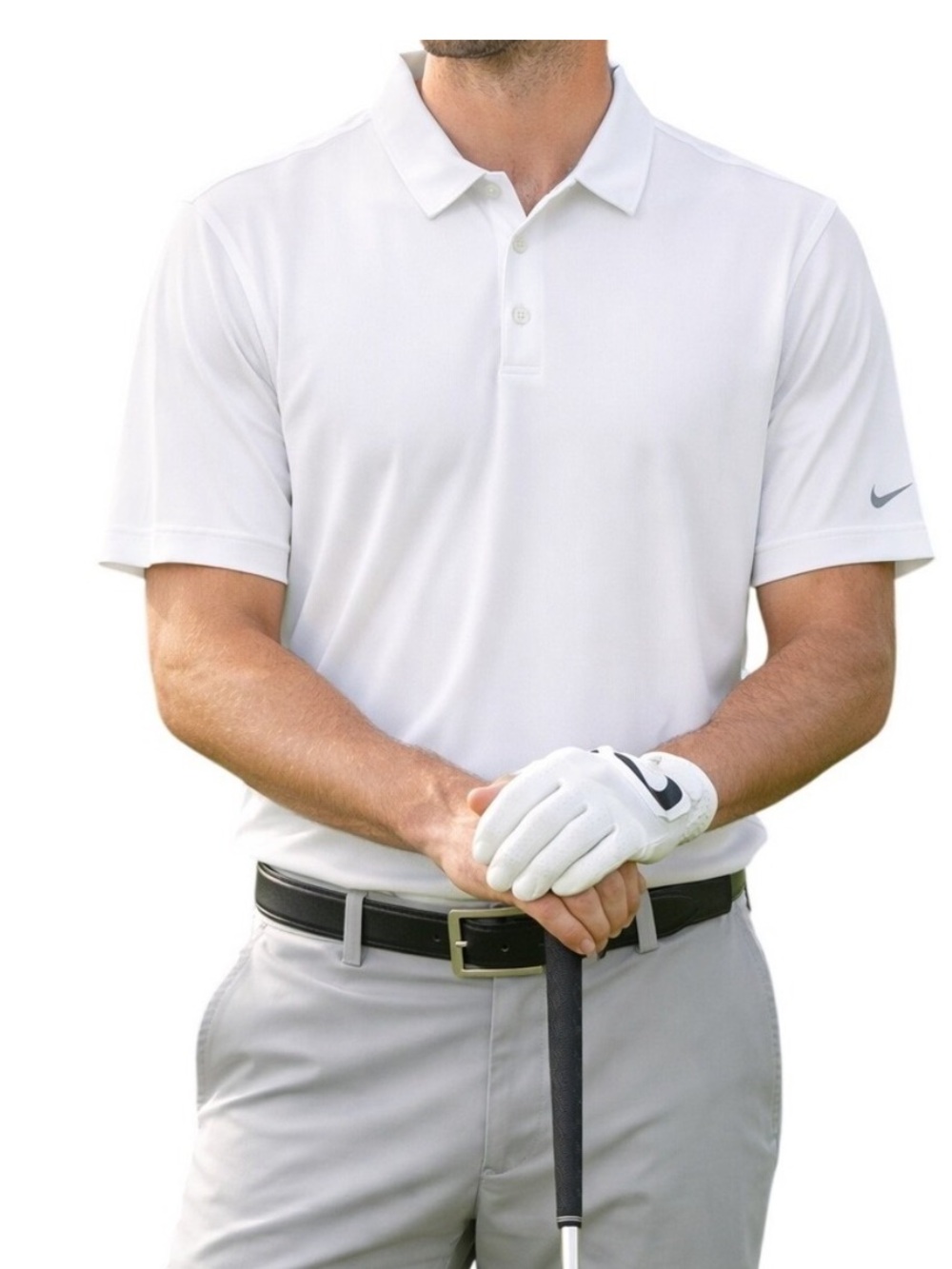 Nike Golf Shirt Dri-FIT White Size L Mens Polo